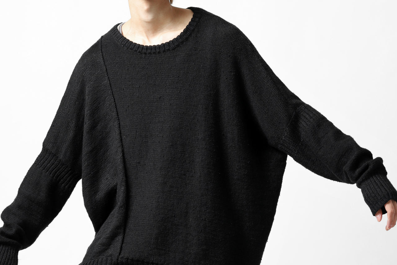 KLASICA PYKE LOOSE KNIT PULLOVER / LINEN ROVING 5G (BLACK) - Image 48