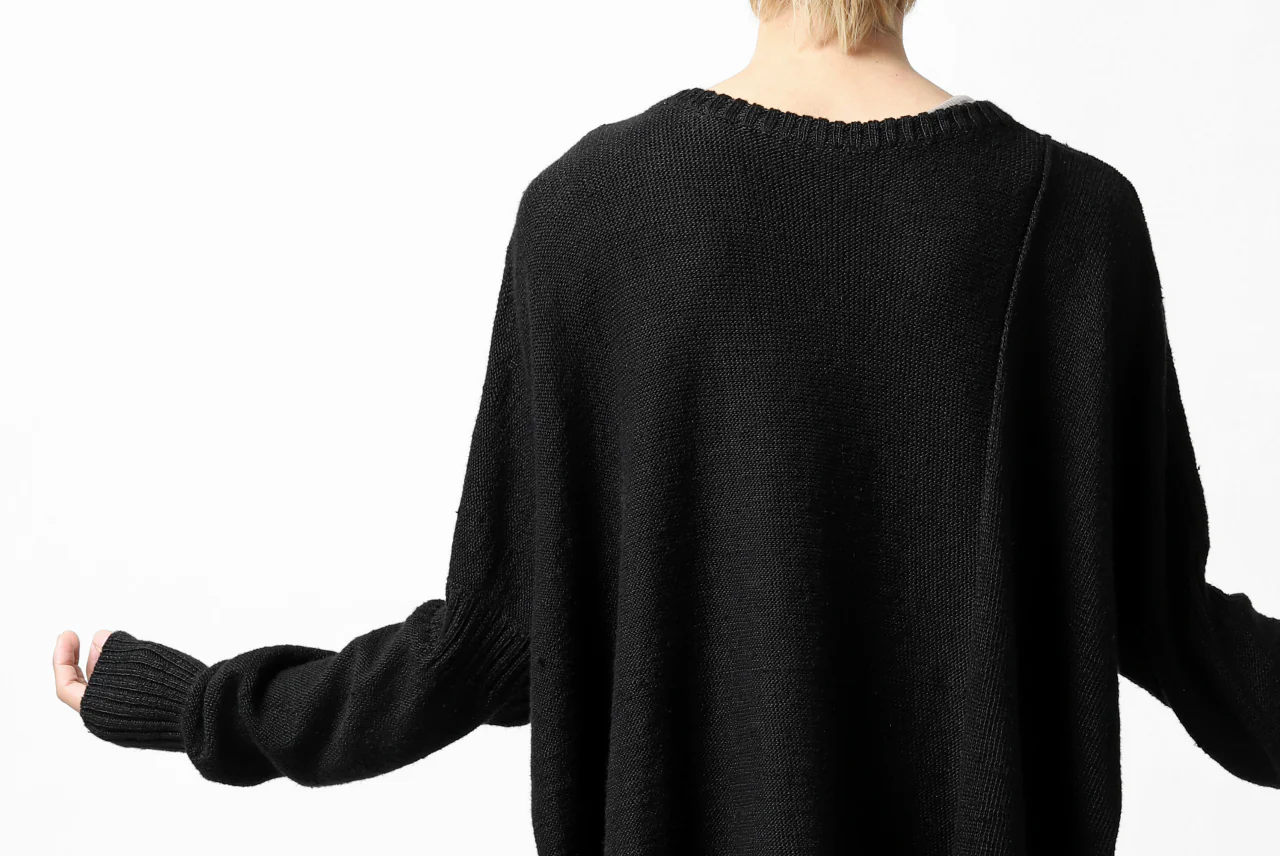 KLASICA PYKE LOOSE KNIT PULLOVER / LINEN ROVING 5G (BLACK) - Image 50