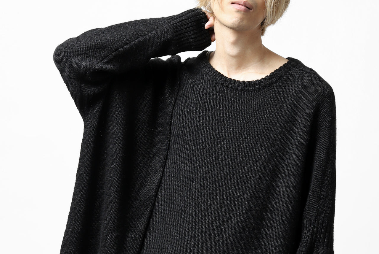 KLASICA PYKE LOOSE KNIT PULLOVER / LINEN ROVING 5G (BLACK) - Image 51