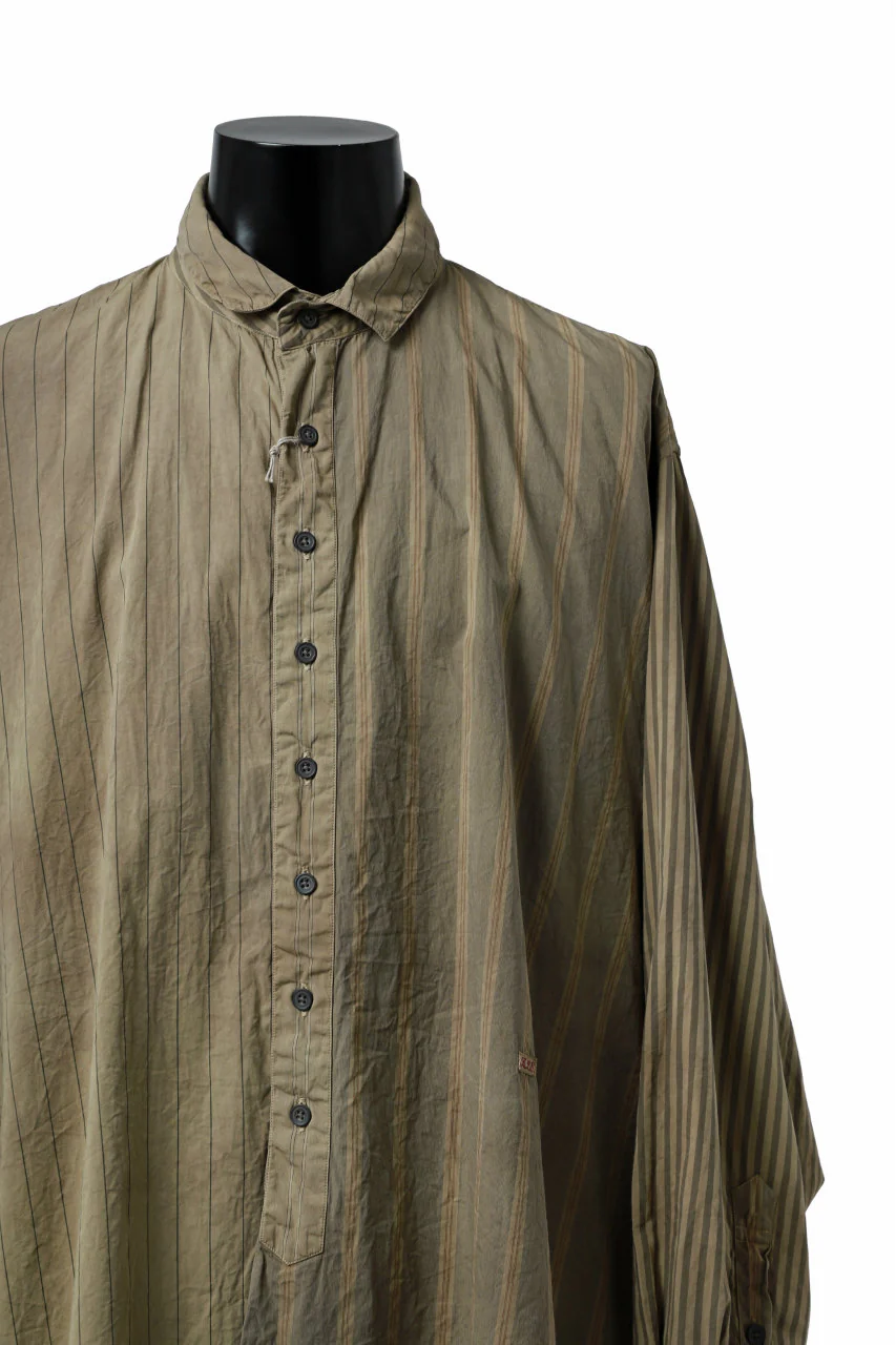 KLASICA REGULAR COLLAR OVER SIZED SHIRT / GARMENT NATURAL DYED (MULTI MIX STRIPES) - Image 11