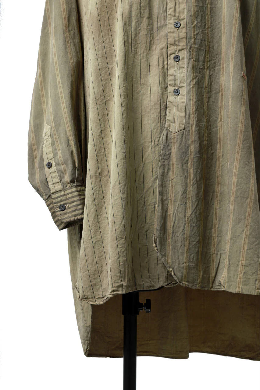 KLASICA REGULAR COLLAR OVER SIZED SHIRT / GARMENT NATURAL DYED (MULTI MIX STRIPES) - Image 12