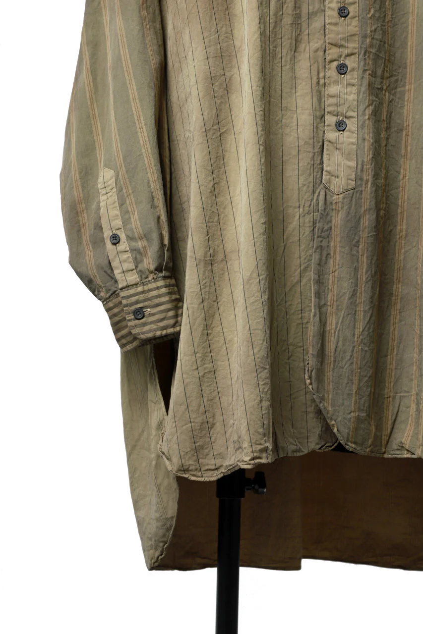 KLASICA REGULAR COLLAR OVER SIZED SHIRT / GARMENT NATURAL DYED (MULTI MIX STRIPES) - Image 13