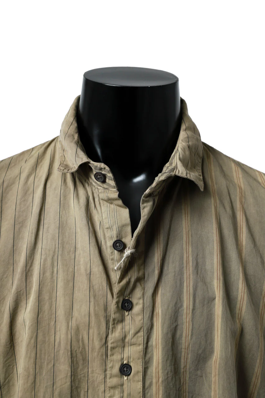 KLASICA REGULAR COLLAR OVER SIZED SHIRT / GARMENT NATURAL DYED (MULTI MIX STRIPES) - Image 16
