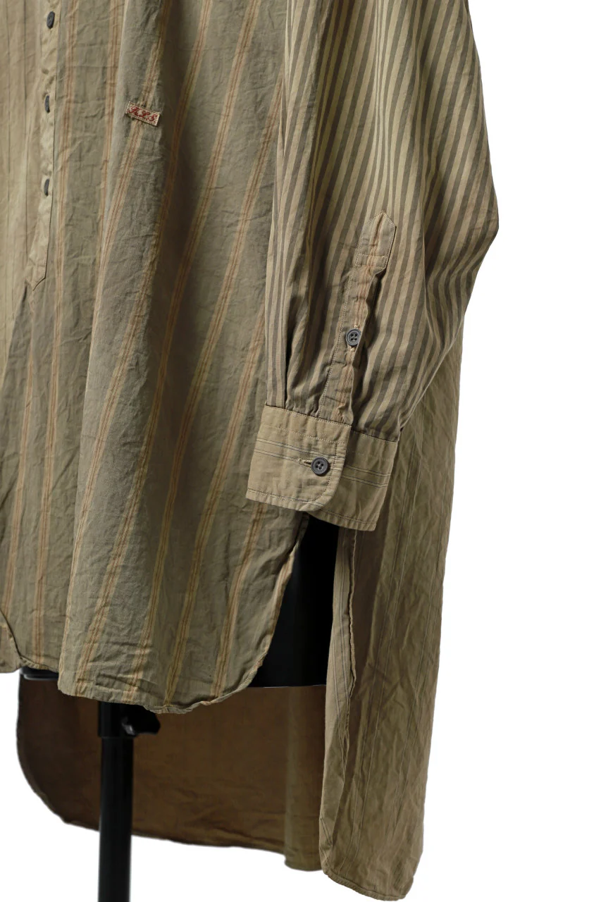 KLASICA REGULAR COLLAR OVER SIZED SHIRT / GARMENT NATURAL DYED (MULTI MIX STRIPES) - Image 18