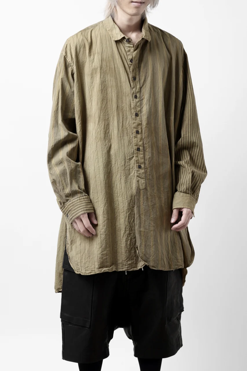 KLASICA REGULAR COLLAR OVER SIZED SHIRT / GARMENT NATURAL DYED (MULTI MIX STRIPES) - Image 25