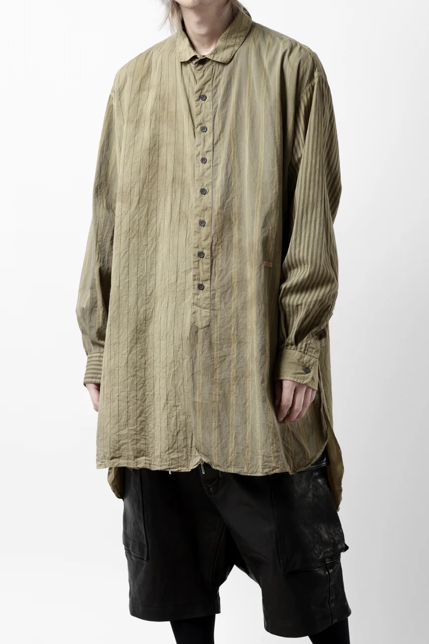KLASICA REGULAR COLLAR OVER SIZED SHIRT / GARMENT NATURAL DYED (MULTI MIX STRIPES) - Image 26