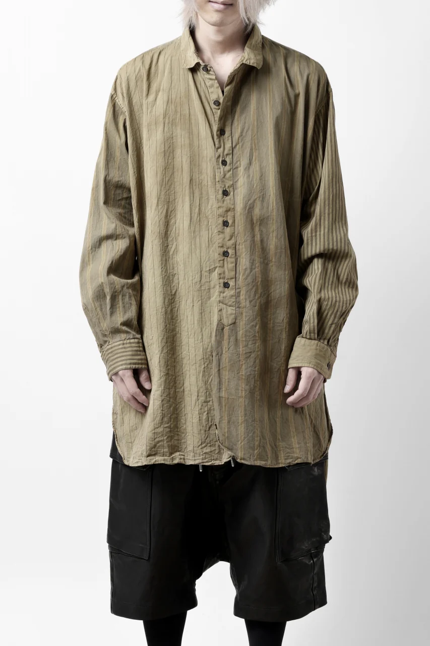 KLASICA REGULAR COLLAR OVER SIZED SHIRT / GARMENT NATURAL DYED (MULTI MIX STRIPES) - Image 27