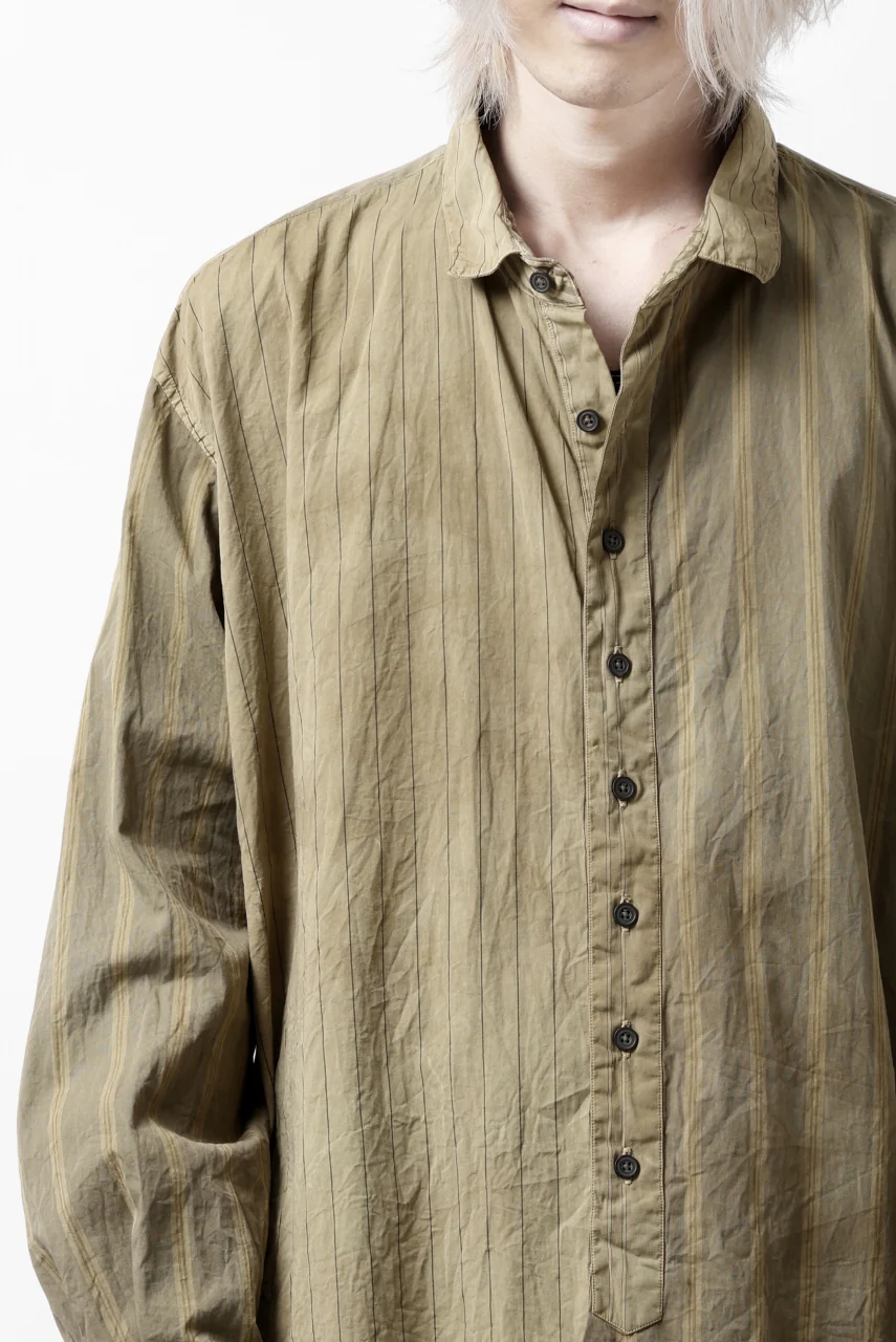 KLASICA REGULAR COLLAR OVER SIZED SHIRT / GARMENT NATURAL DYED (MULTI MIX STRIPES) - Image 32