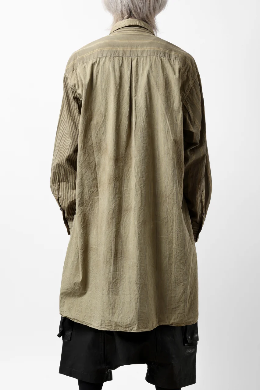 KLASICA REGULAR COLLAR OVER SIZED SHIRT / GARMENT NATURAL DYED (MULTI MIX STRIPES) - Image 4