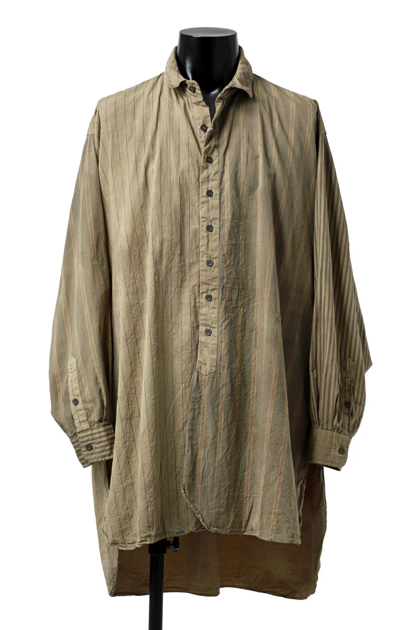 KLASICA REGULAR COLLAR OVER SIZED SHIRT / GARMENT NATURAL DYED (MULTI MIX STRIPES) - Image 5