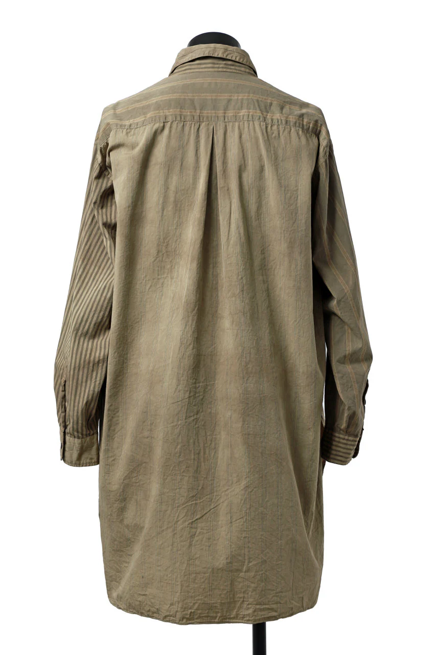 KLASICA REGULAR COLLAR OVER SIZED SHIRT / GARMENT NATURAL DYED (MULTI MIX STRIPES) - Image 9