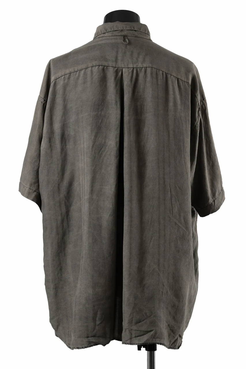 KLASICA RELAXED FIT H/S SHIRTS / DRAPE & SMOOTH TEXTILE (BROWNY DYE STRIPE) - Image 4