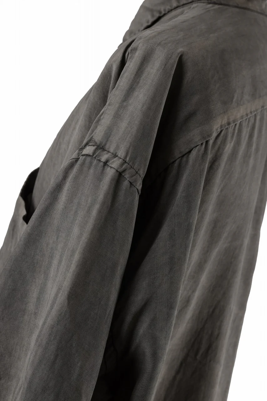 KLASICA RELAXED FIT H/S SHIRTS / DRAPE & SMOOTH TEXTILE (BROWNY DYE STRIPE) - Image 8