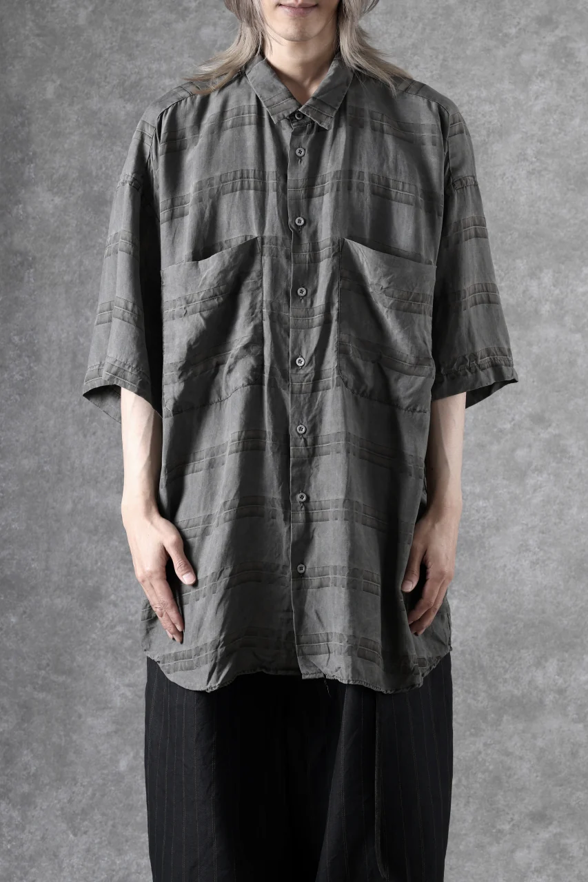 KLASICA RELAXED FIT H/S SHIRTS / DRAPE & SMOOTH TEXTILE (GRAYSH DYE CHECK) - Image 14