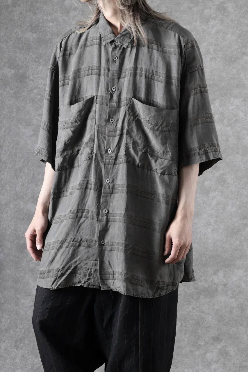 KLASICA RELAXED FIT H/S SHIRTS / DRAPE & SMOOTH TEXTILE (GRAYSH DYE CHECK) - Image 2