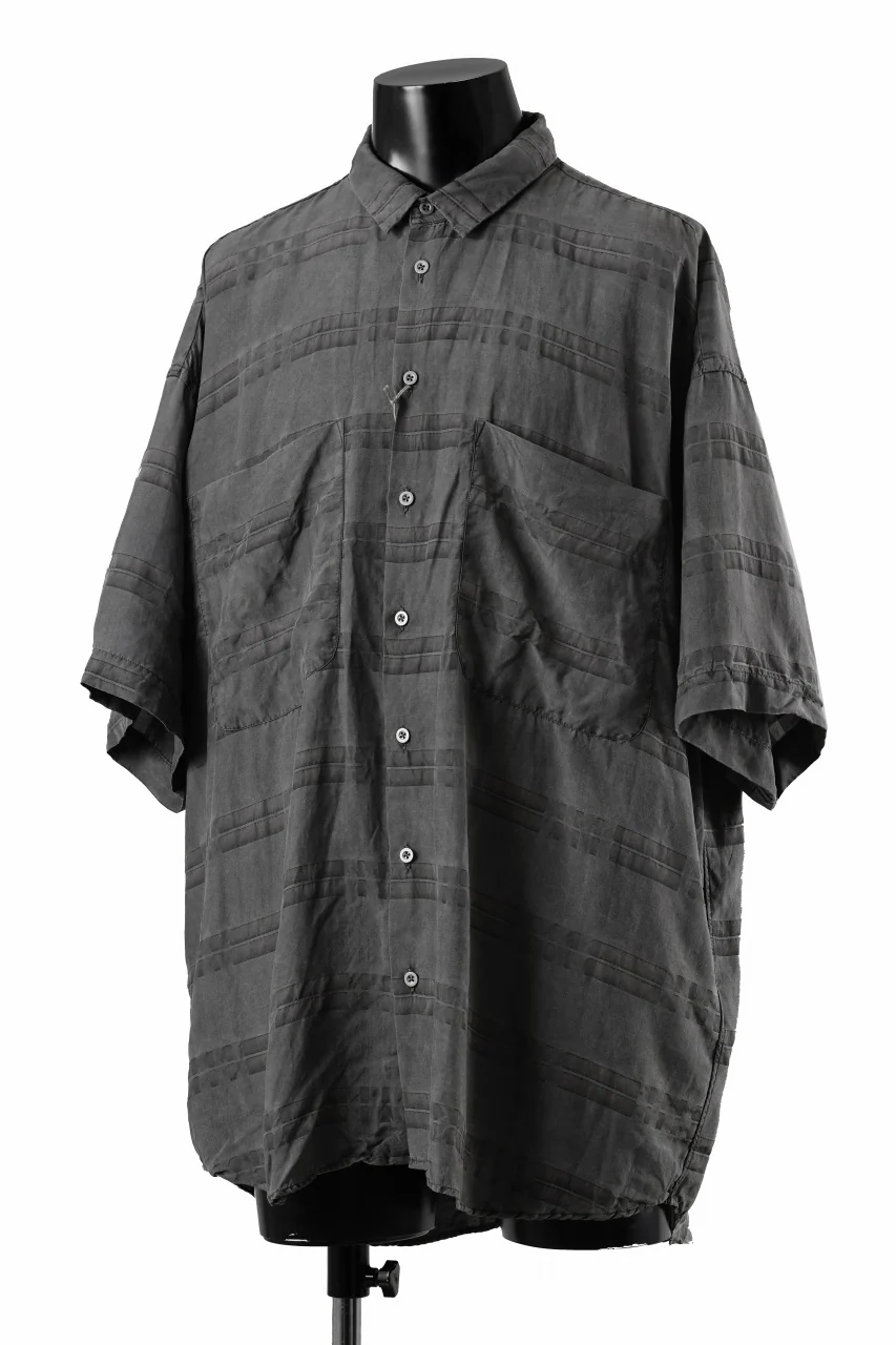 KLASICA RELAXED FIT H/S SHIRTS / DRAPE & SMOOTH TEXTILE (GRAYSH DYE CHECK) - Image 3