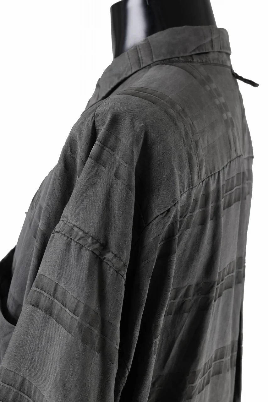 KLASICA RELAXED FIT H/S SHIRTS / DRAPE & SMOOTH TEXTILE (GRAYSH DYE CHECK) - Image 9