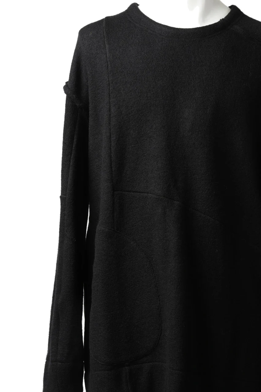 KLASICA SAB CREW PULL OVER / WOOL&COTTON JERSEY (BLACK) - Image 11