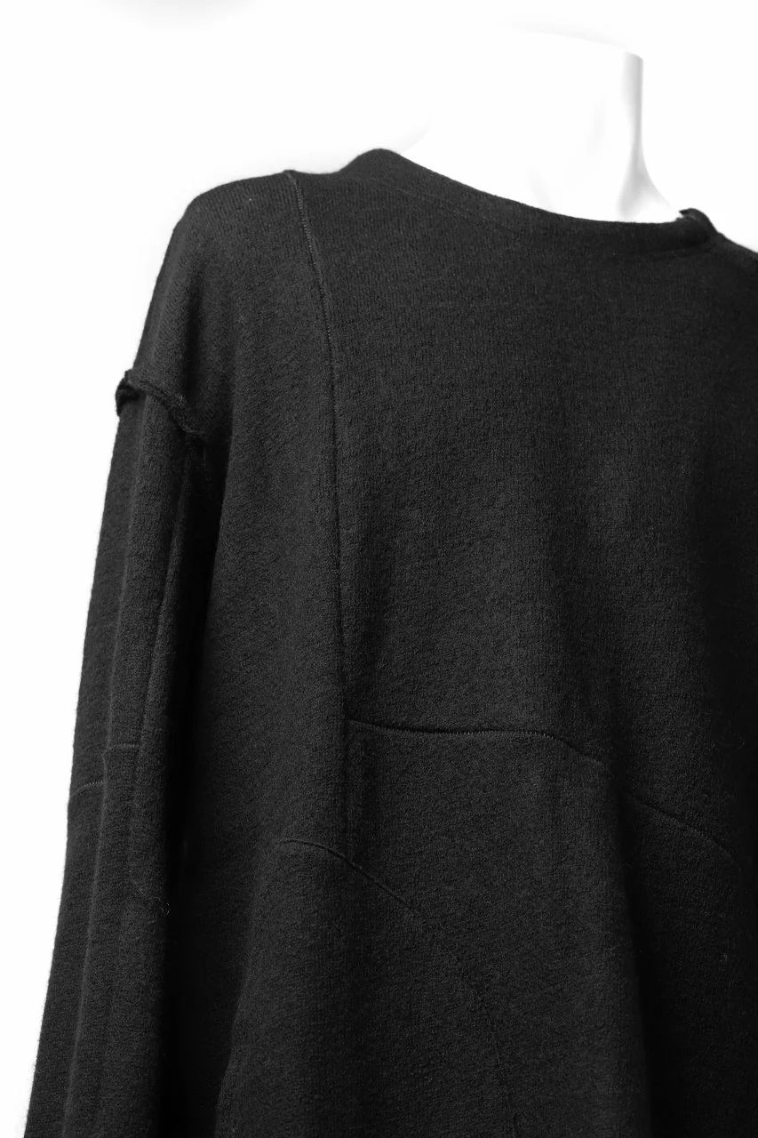 KLASICA SAB CREW PULL OVER / WOOL&COTTON JERSEY (BLACK) - Image 13