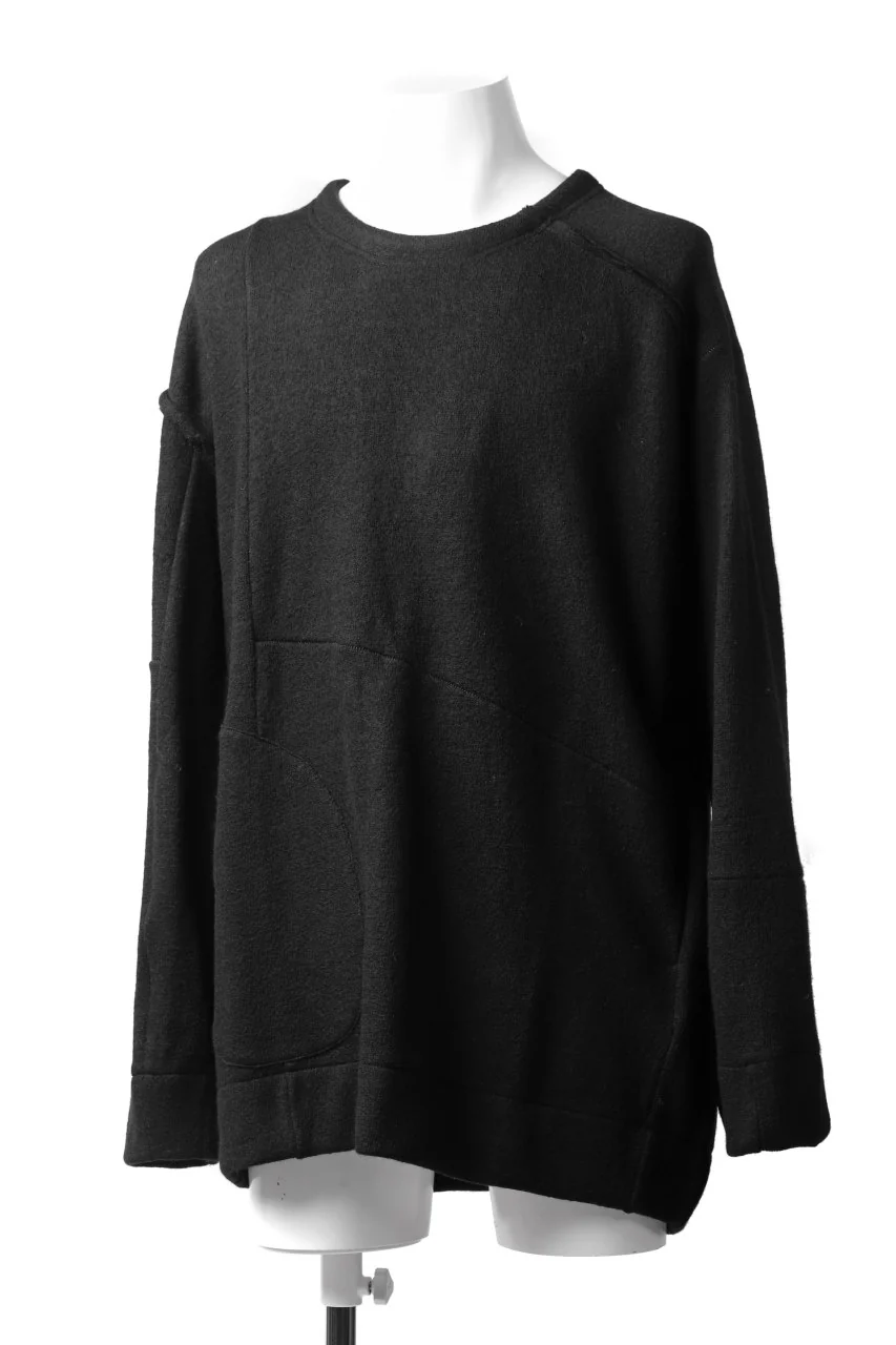 KLASICA SAB CREW PULL OVER / WOOL&COTTON JERSEY (BLACK) - Image 8