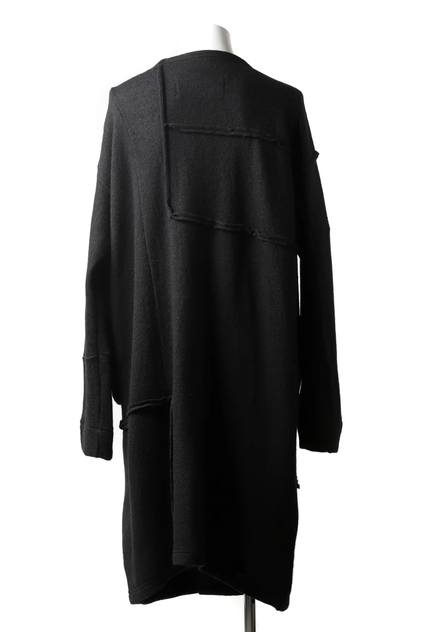 KLASICA SAB GENOU CARDIGAN-COAT / WOOL&COTTON JERSEY (BLACK) - Image 22