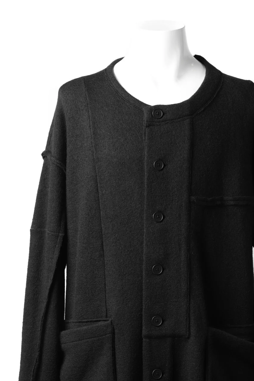 KLASICA SAB GENOU CARDIGAN-COAT / WOOL&COTTON JERSEY (BLACK) - Image 23