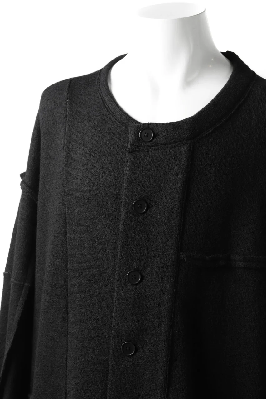 KLASICA SAB GENOU CARDIGAN-COAT / WOOL&COTTON JERSEY (BLACK) - Image 27