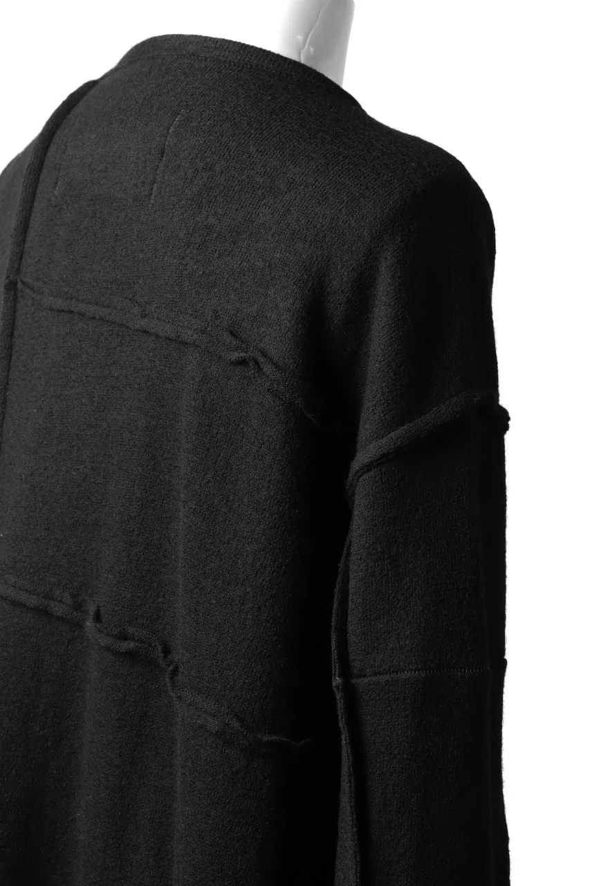 KLASICA SAB GENOU CARDIGAN-COAT / WOOL&COTTON JERSEY (BLACK) - Image 31