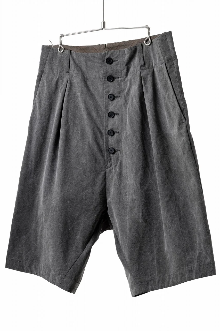 KLASICA SABRON 66 (ND ver.) RECONSTRUCTED MID PANTS / NATURAL DYED COTTON x SILK WEATHER (SUMI BLACK) - Image 2