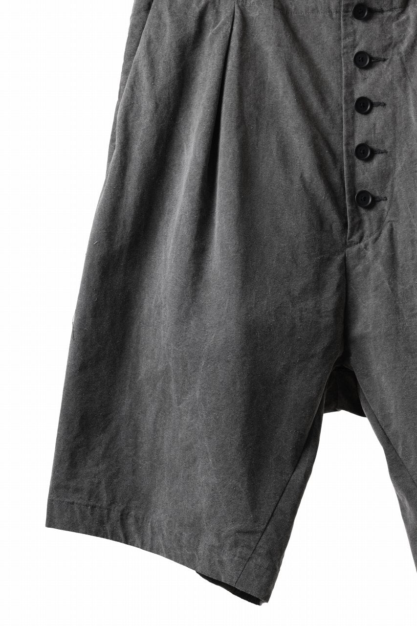 KLASICA SABRON 66 (ND ver.) RECONSTRUCTED MID PANTS / NATURAL DYED COTTON x SILK WEATHER (SUMI BLACK) - Image 5