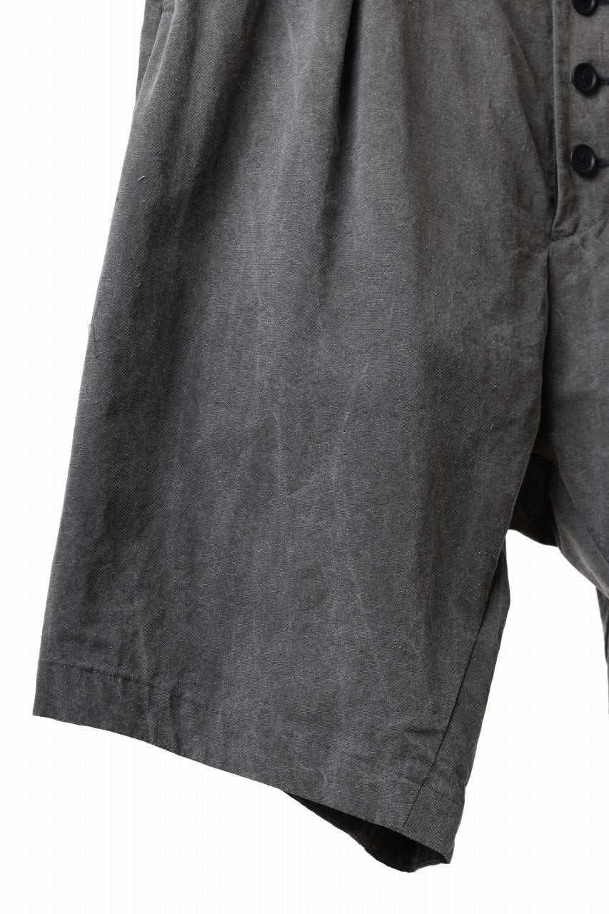 KLASICA SABRON 66 (ND ver.) RECONSTRUCTED MID PANTS / NATURAL DYED COTTON x SILK WEATHER (SUMI BLACK) - Image 6