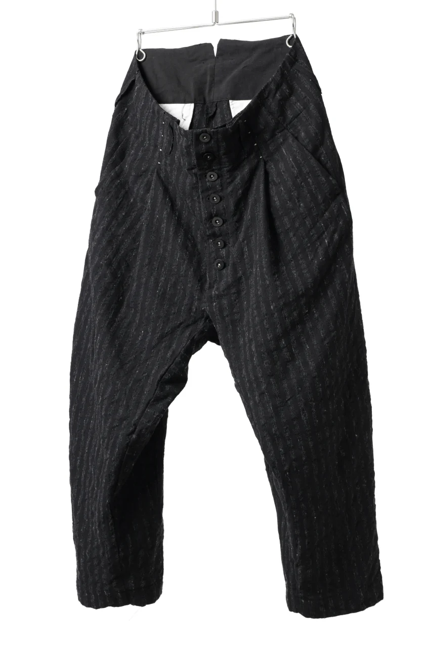 KLASICA SABRON CONSTRUCTED TROUSERS / LIGHT WEIGHT BLUR STRIPES (INK BLACK) - Image 11