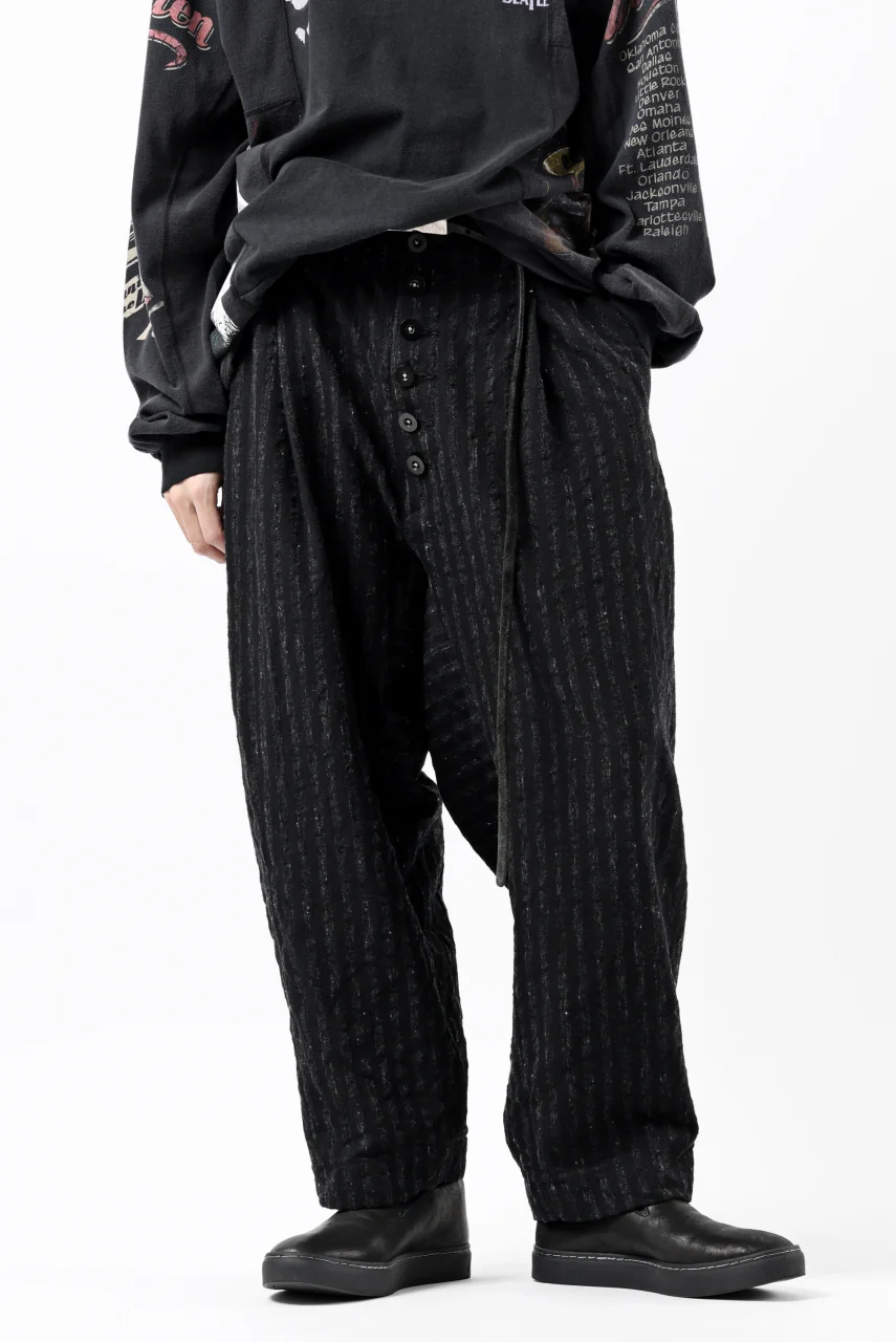 KLASICA SABRON CONSTRUCTED TROUSERS / LIGHT WEIGHT BLUR STRIPES (INK BLACK) - Image 26