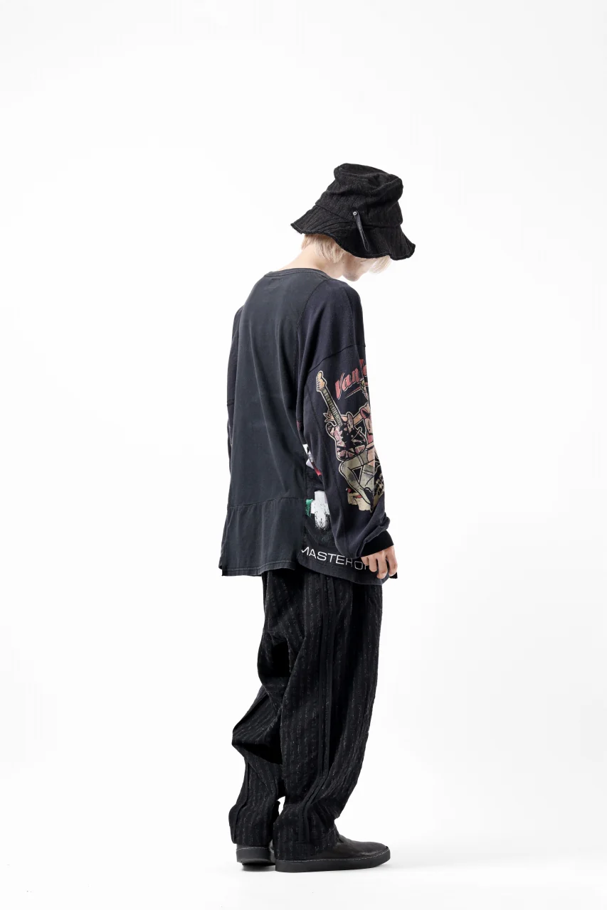 KLASICA SABRON CONSTRUCTED TROUSERS / LIGHT WEIGHT BLUR STRIPES (INK BLACK) - Image 45