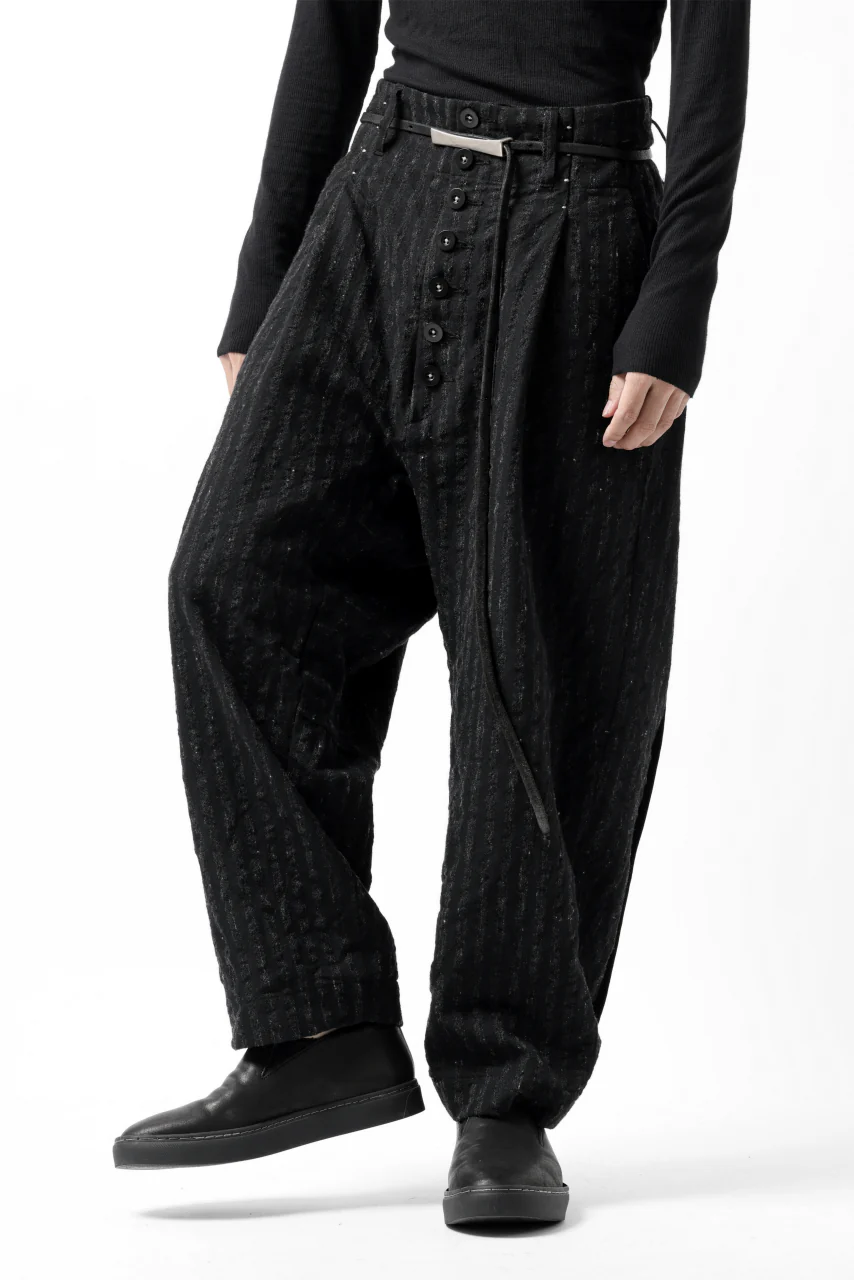 KLASICA SABRON CONSTRUCTED TROUSERS / LIGHT WEIGHT BLUR STRIPES (INK BLACK) - Image 5
