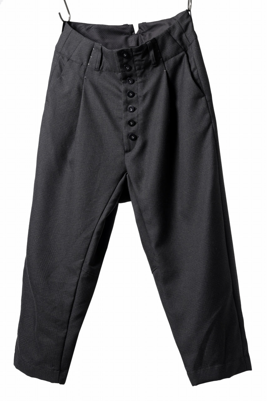 KLASICA SABRON CONSTRUCTED TROUSERS / REPULSION NIGHT GLEN CHECK WOOL (SHADOW CHECK) - Image 2