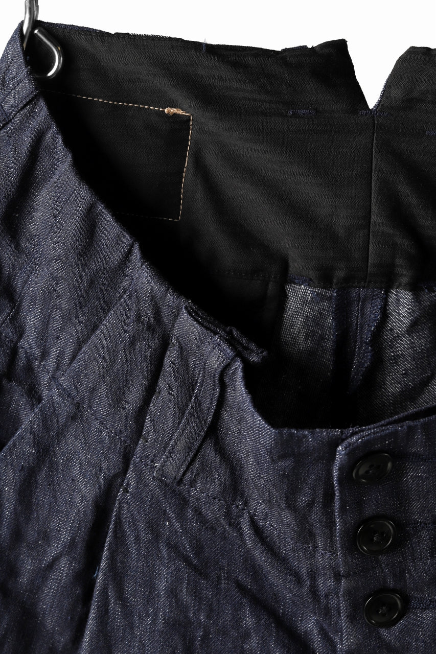 KLASICA SABRON WIDE TAPERED TROUSERS / DEEP DYED LINEN DENIM (NAVY) - Image 20