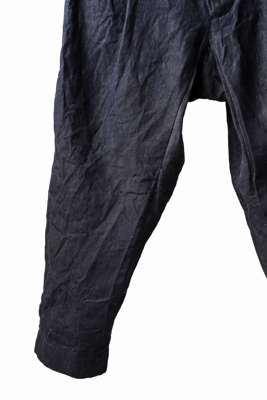 KLASICA SABRON WIDE TAPERED TROUSERS / DEEP DYED LINEN DENIM (NAVY) - Image 27