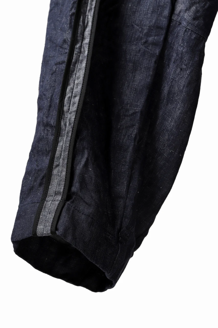 KLASICA SABRON WIDE TAPERED TROUSERS / DEEP DYED LINEN DENIM (NAVY) - Image 31