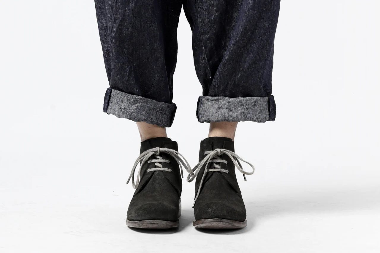 KLASICA SABRON WIDE TAPERED TROUSERS / DEEP DYED LINEN DENIM (NAVY) - Image 33
