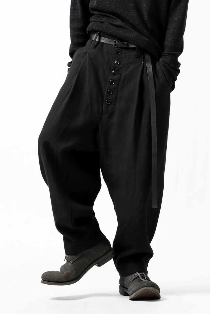 KLASICA SABRON WIDE TAPERED TROUSERS / MONOTONE HOUND TOOTH (BLACK) - Image 10