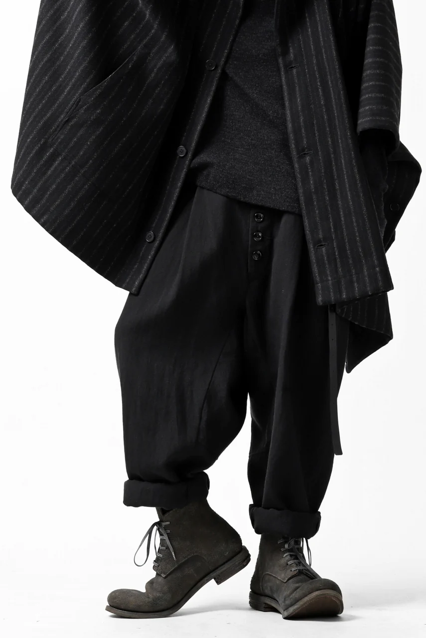 KLASICA SABRON WIDE TAPERED TROUSERS / MONOTONE HOUND TOOTH (BLACK) - Image 11