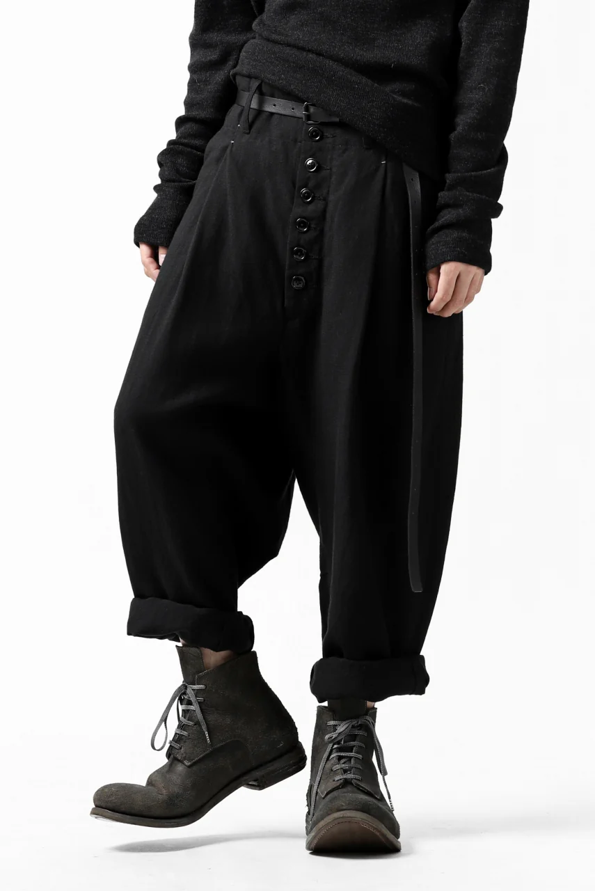 KLASICA SABRON WIDE TAPERED TROUSERS / MONOTONE HOUND TOOTH (BLACK) - Image 3