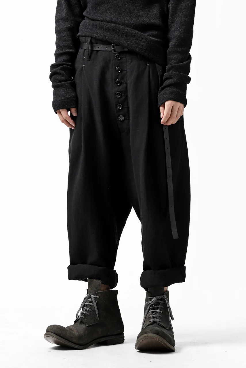 KLASICA SABRON WIDE TAPERED TROUSERS / MONOTONE HOUND TOOTH (BLACK) - Image 5
