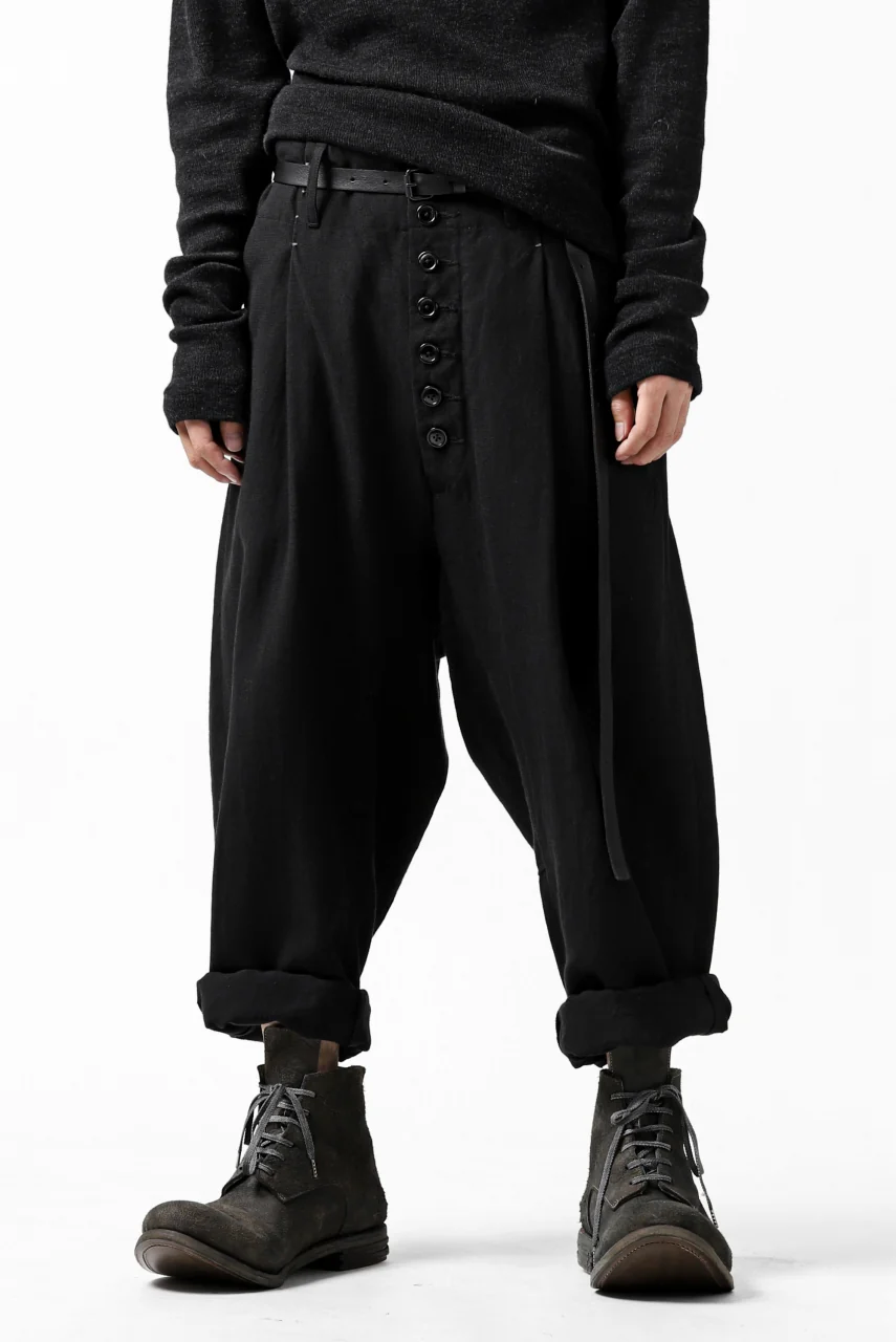 KLASICA SABRON WIDE TAPERED TROUSERS / MONOTONE HOUND TOOTH (BLACK) - Image 7