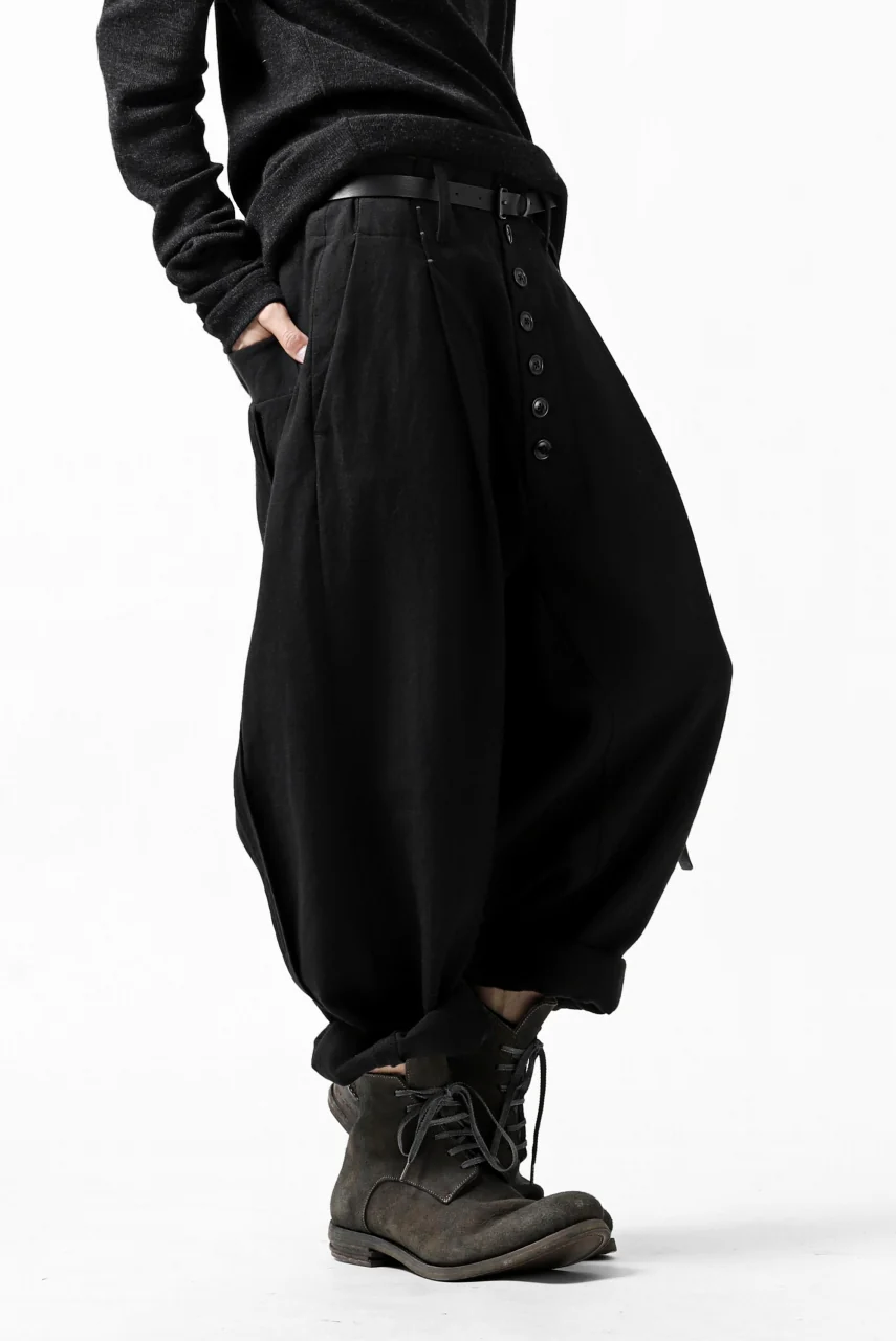 KLASICA SABRON WIDE TAPERED TROUSERS / MONOTONE HOUND TOOTH (BLACK) - Image 8