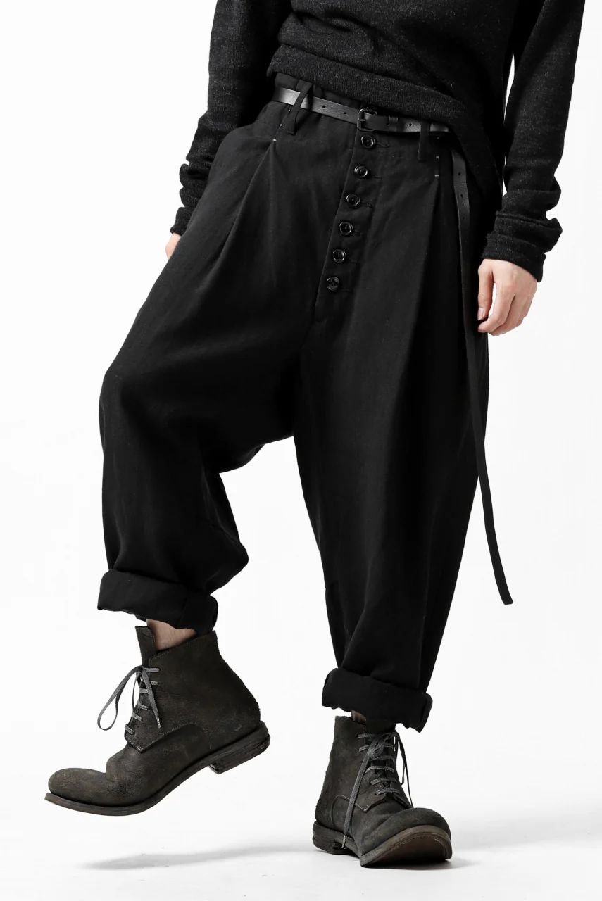 KLASICA SABRON WIDE TAPERED TROUSERS / MONOTONE HOUND TOOTH (BLACK) - Image 9