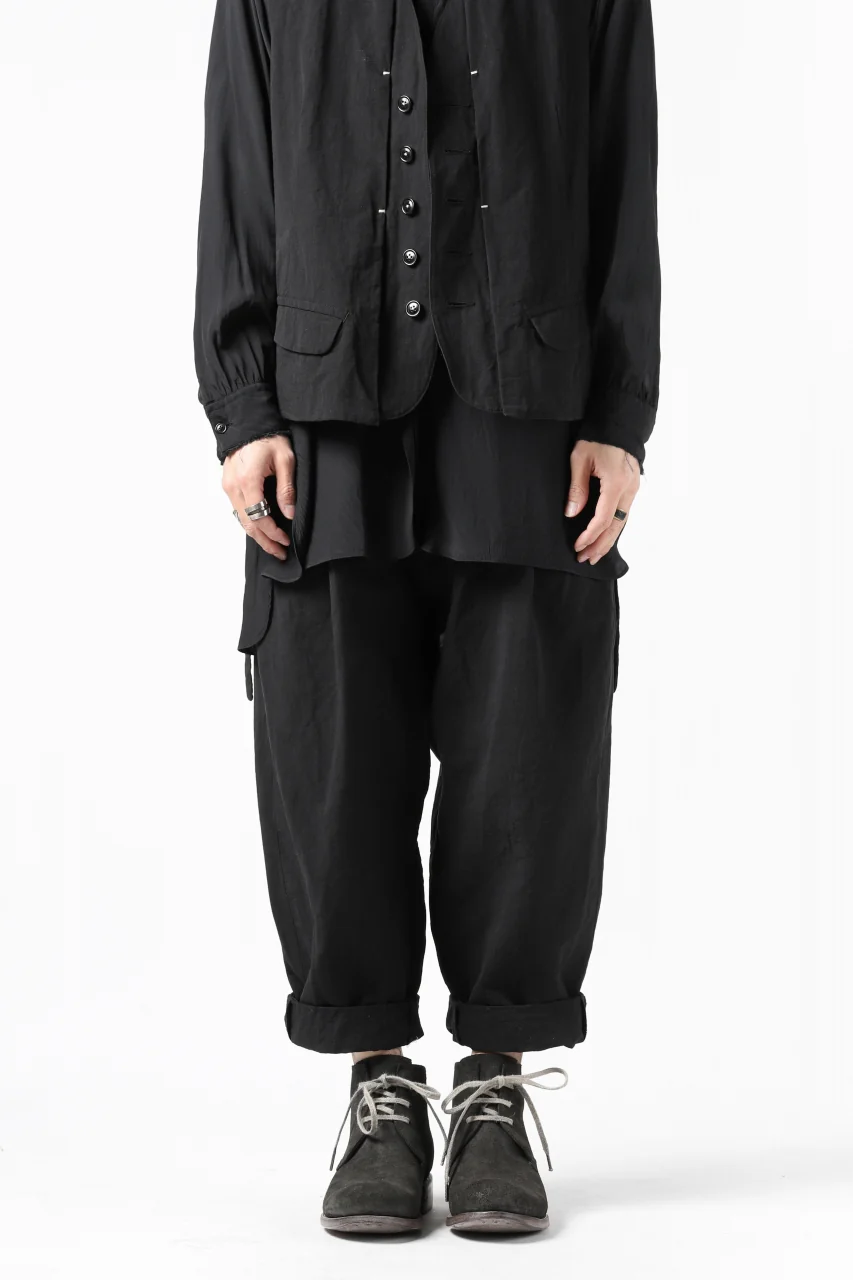 KLASICA SABRON(NW) WIDE TAPERED TROUSERS / TRI MIX HIGH DENSITY PLAIN (BLACK) - Image 10