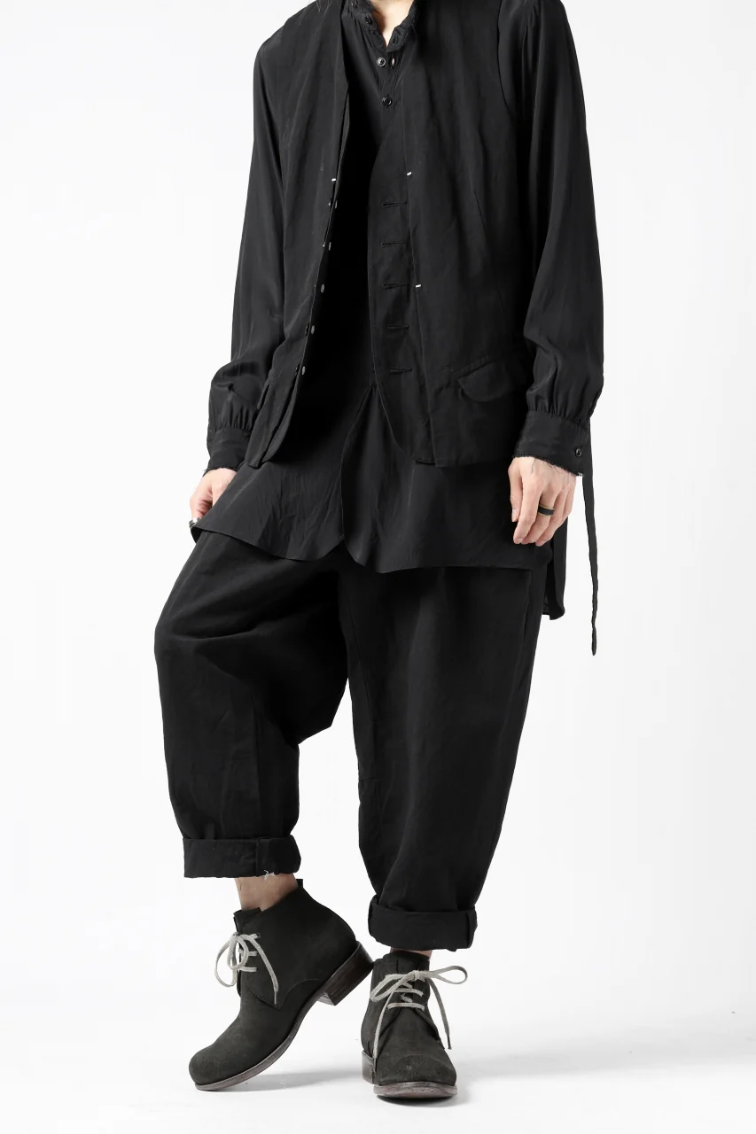KLASICA SABRON(NW) WIDE TAPERED TROUSERS / TRI MIX HIGH DENSITY PLAIN (BLACK) - Image 11