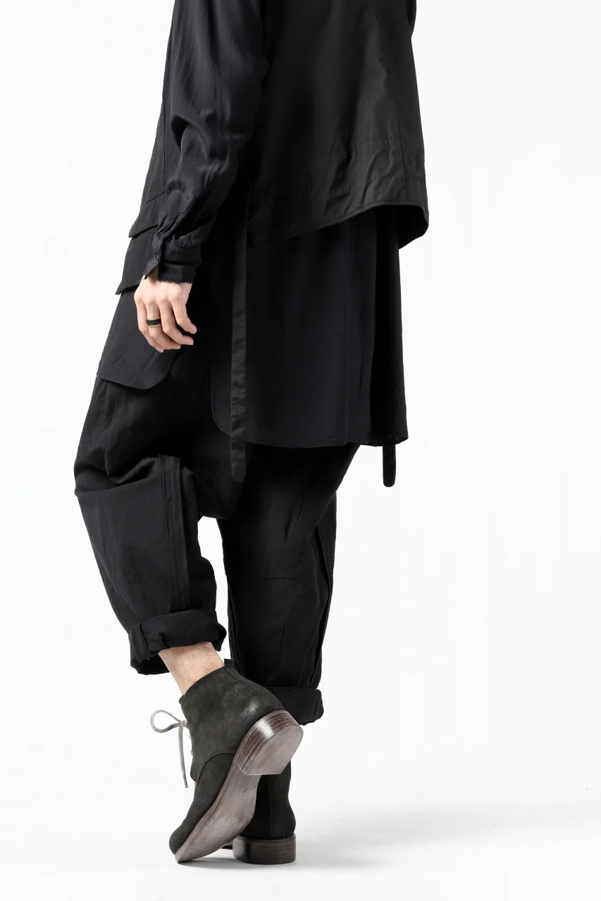 KLASICA SABRON(NW) WIDE TAPERED TROUSERS / TRI MIX HIGH DENSITY PLAIN (BLACK) - Image 12